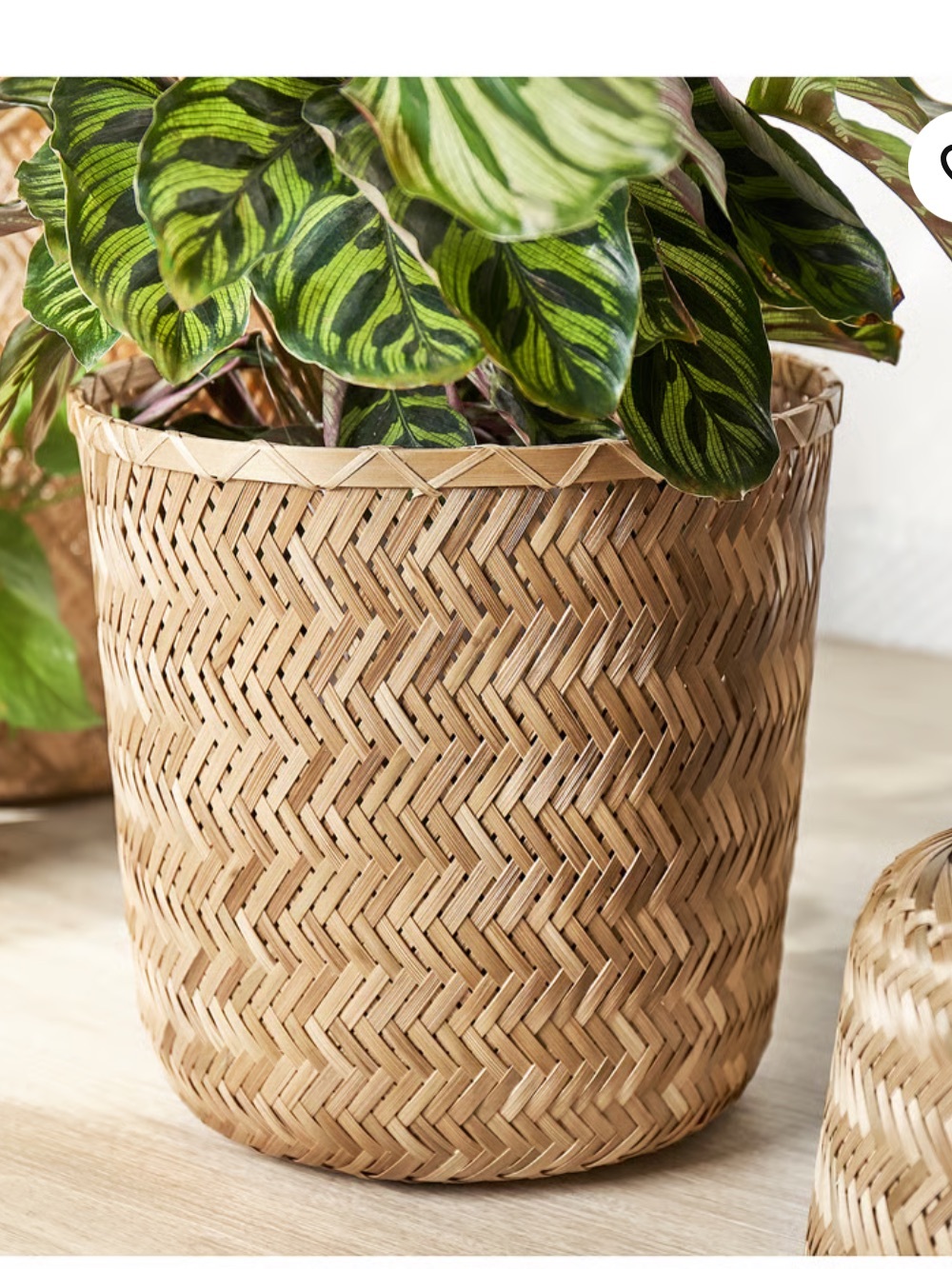 IKEA KLYNNON Plant pot, handmade bamboo, 9 ½ "